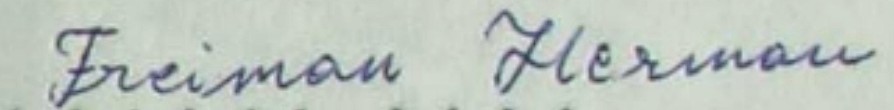 Herman Freiman's signature